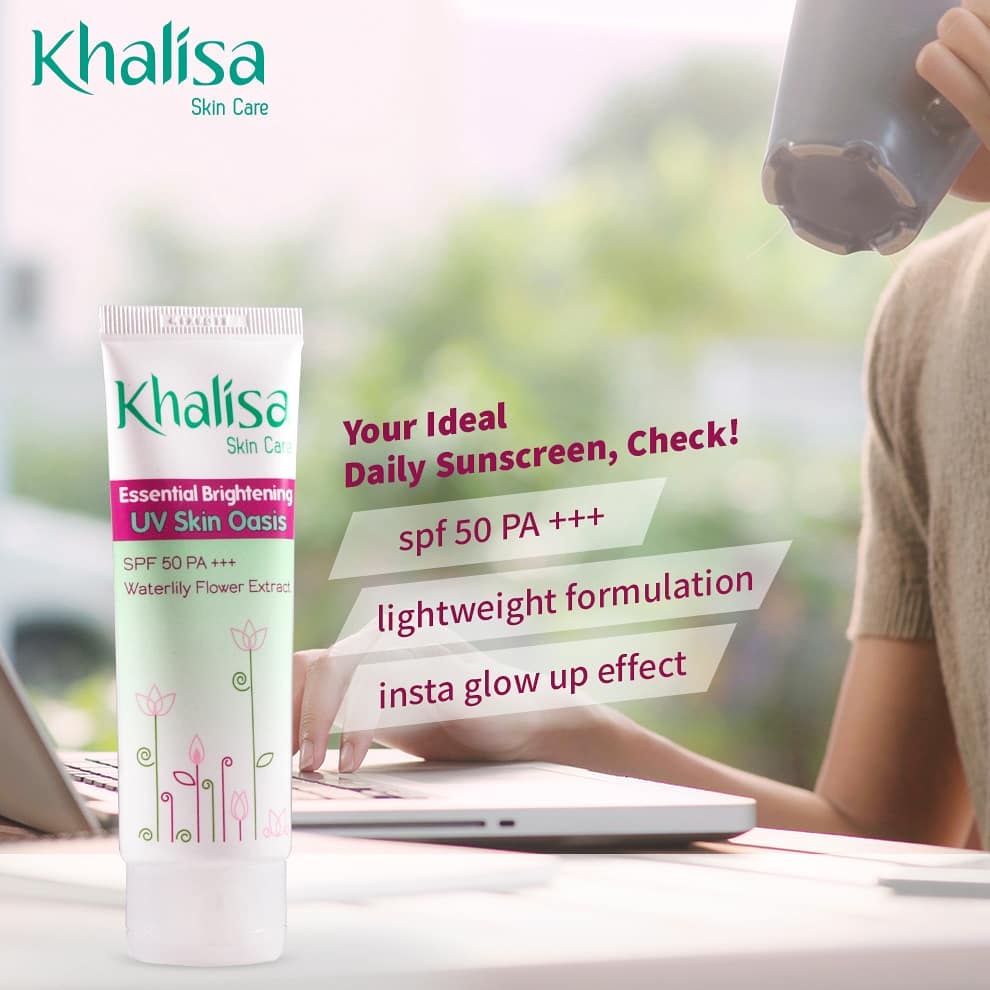 ⭐BAGUS⭐ KHALISA UV SKIN OASIS SPF 50 PA++ 40gr | Sunscreen Essential Brightening