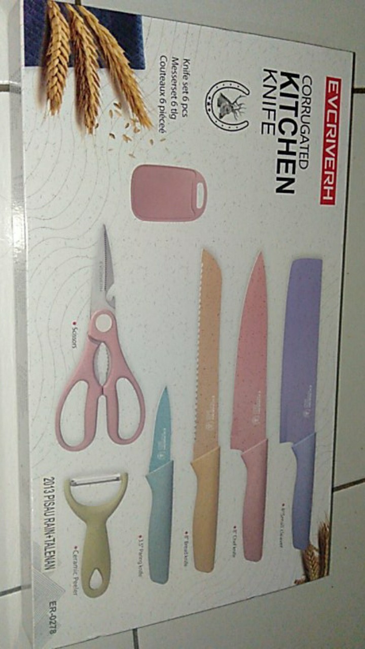 Original Pisau Set Rainbow Pastel Ceramic Knife Set 2012 Japan Quality