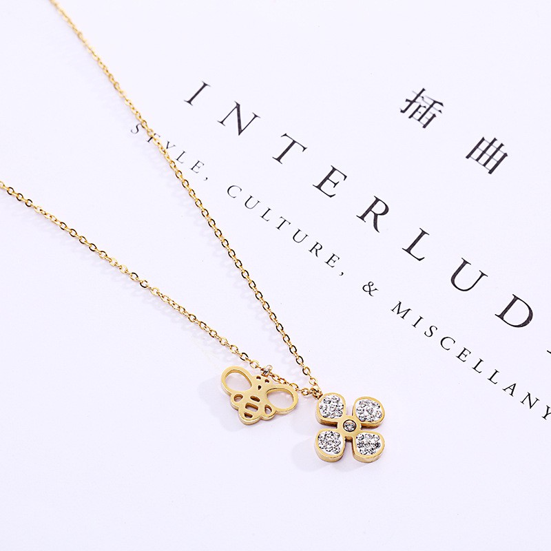 [New] Kalung fashion aksesoris titanium mini korea hadiah wanita cewek 316L anti karat KK075