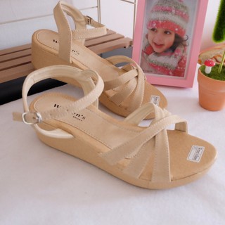 ELFA04 Sepatu Sandal Sendal Wedges Wanita Cewek Kulit ELFA04 Sepatu Sandal Sendal Wedges Wanita Cewek Kulit
