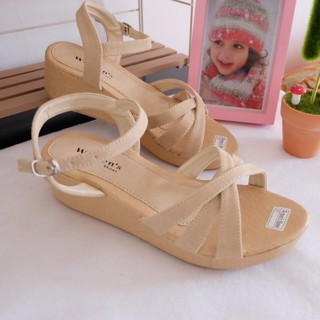 ELFA04 Sepatu Sandal / Sendal Wedges Wanita / Cewek Kulit 