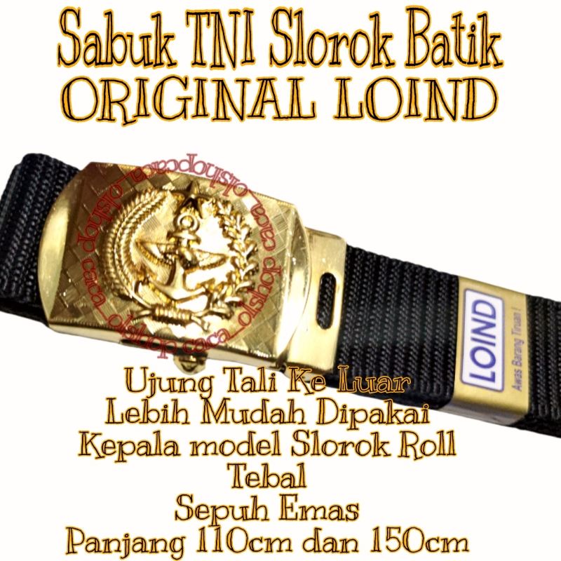 Sabuk PDH TNI AD/AL Merk LOIND Slorok