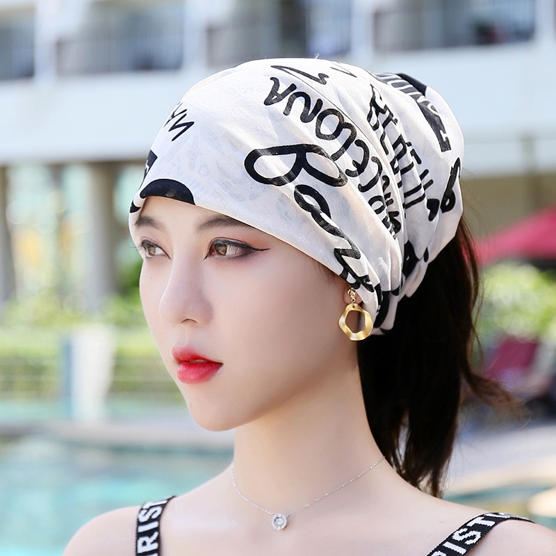 Outdoor Sunscreen Print Bandana / Multi fungsi Korea Silk Scarf Satin Syal / Bandana Korea Fashion/ Twilly Bag / Ikat Rambut Korea Scarf Leher