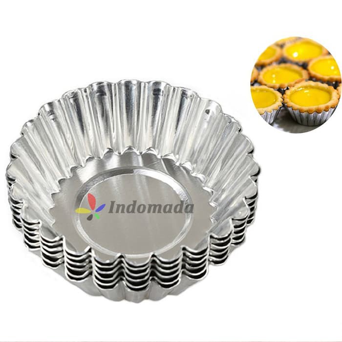 Cetakan Pie Egg Tart Isi 10 Aluminum Cupcake Cake Puding Klapertaart ck823