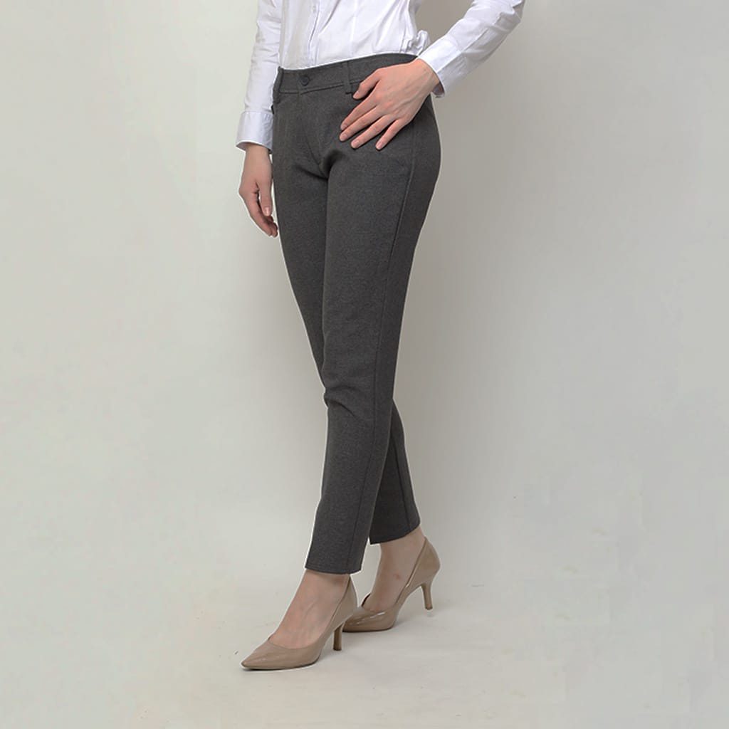 CELANA KANTOR FORMAL KERJA WANITA SLIMFIT BAHAN DASAR KAIN SIZE S - 4L