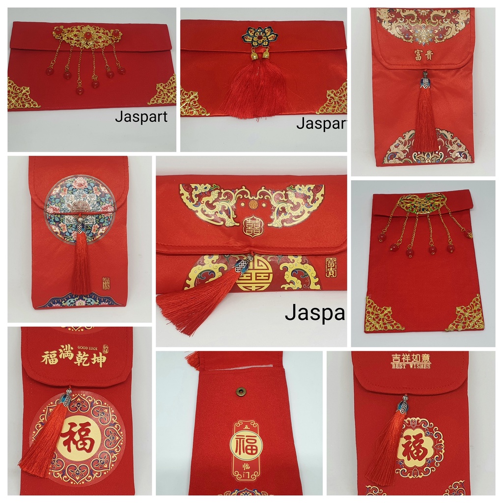 ANGPAO IMLEK KAIN PREMIUM BENTUK DOMPET ANGPAO SANGJIT WEDDING HONGBAO LAMARAN KAWINAN ENGAGEMENT