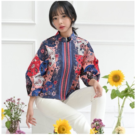 Jaket Bomber Batik Modern Atasan Batik Modern Wanita 135 AWI