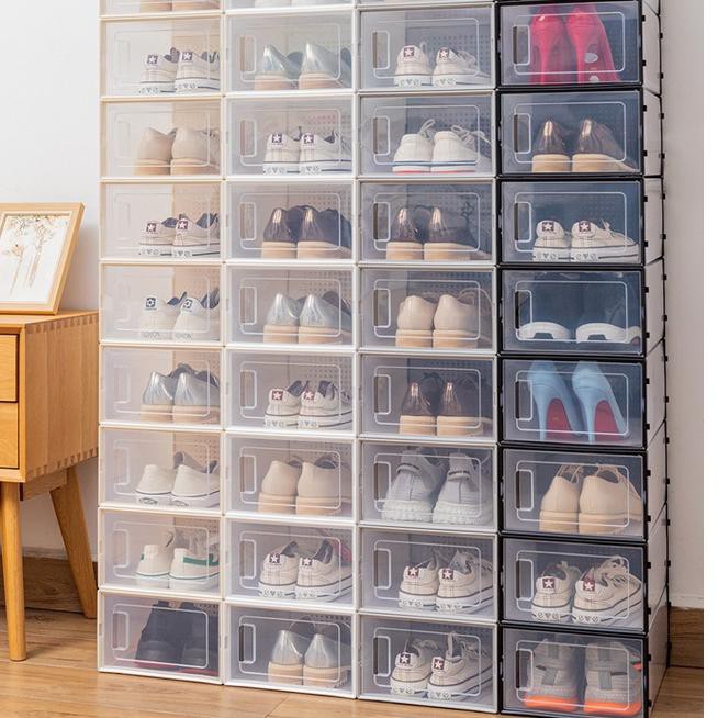 ♣ DODORY - HL0197 Box Sepatu Plastik Transparan Bening Kotak Lipat Kotak Sepatu Transparan ♝