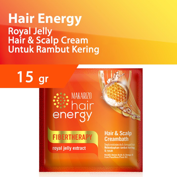 MAKARIZO Hair Energy Fibertherapy Hair &amp; Scalp Creambath 15gr 30gr 60gr - HAIR CREAMBATH SACHET