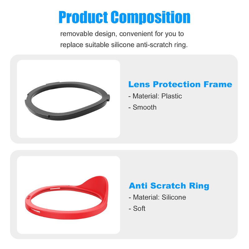 VR Lens Anti-Scratch Ring Protecting Glasses Scratching for -Oculus Quest 2