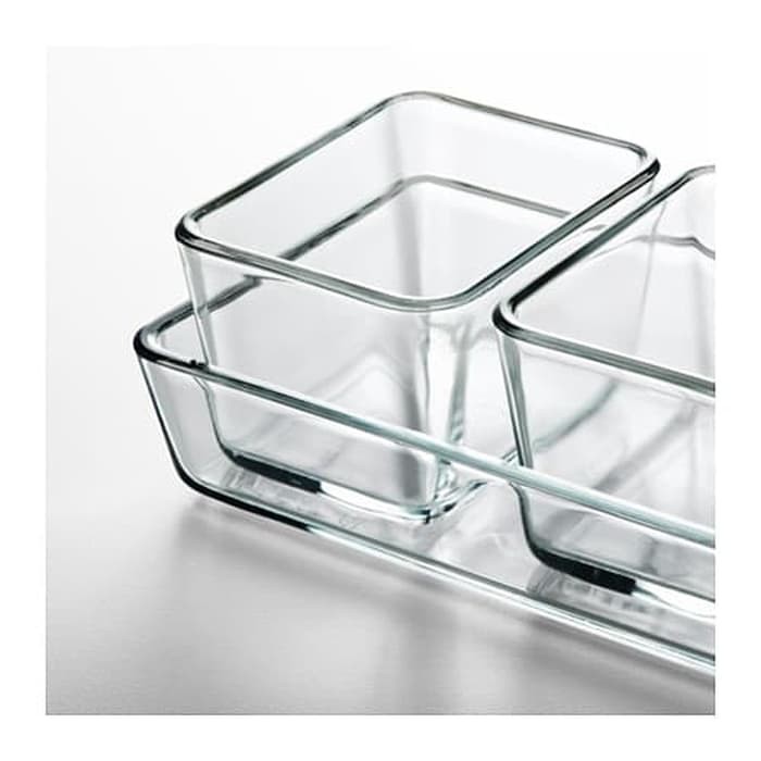 Produk Terbaik - Mixtur Oven/Piring Saji, Set Isi 4, Kaca Bening