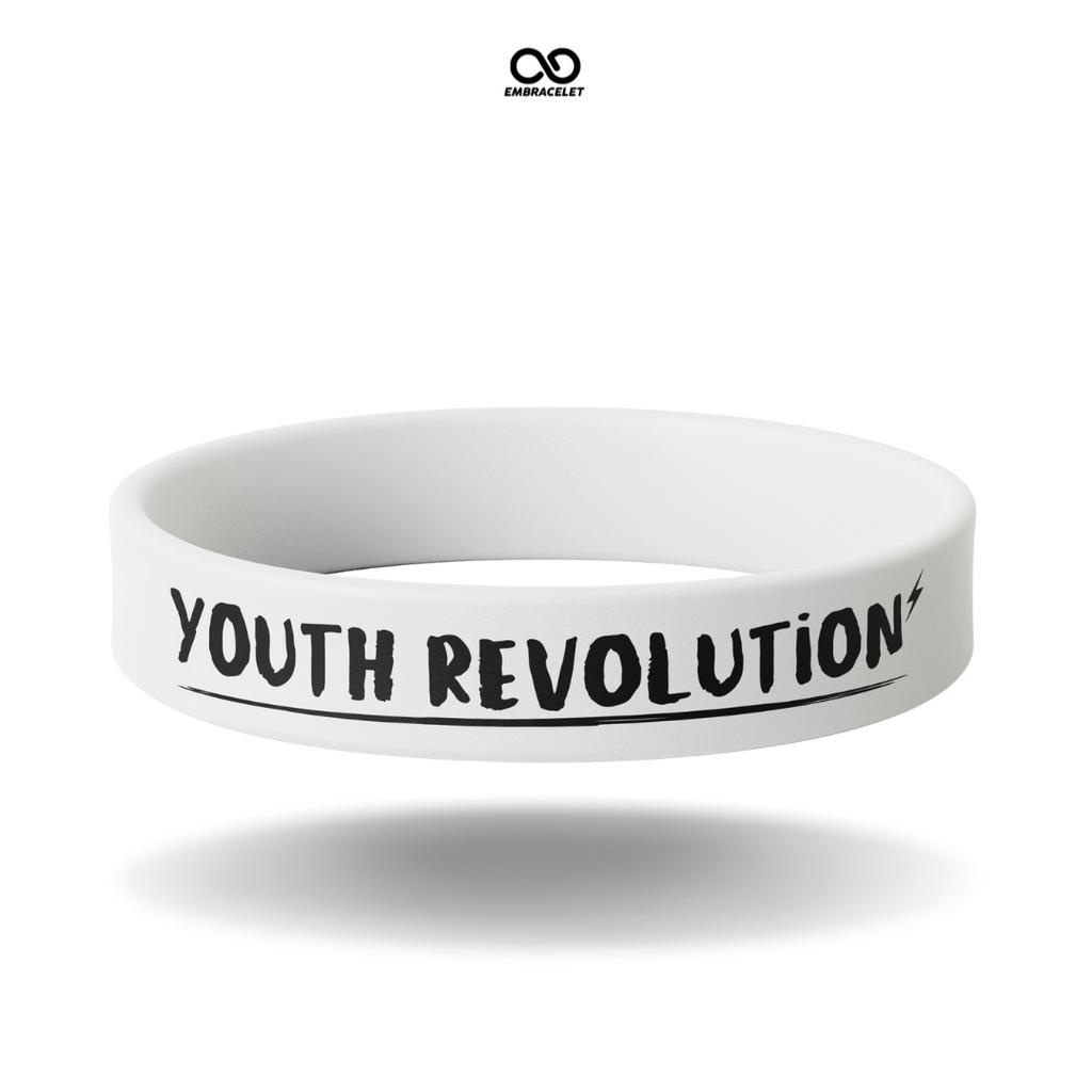 Embracelet Youth Revolution | White | GLOW | Gelang Karet Wristband Silicone