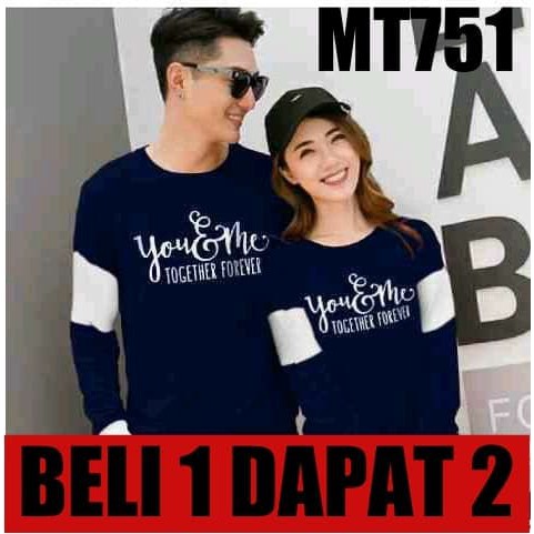 Couple Kaos SWEATER COUPLE/SWEATER PASANGAN/JAKET COUPLE FOREVER YOU & ME