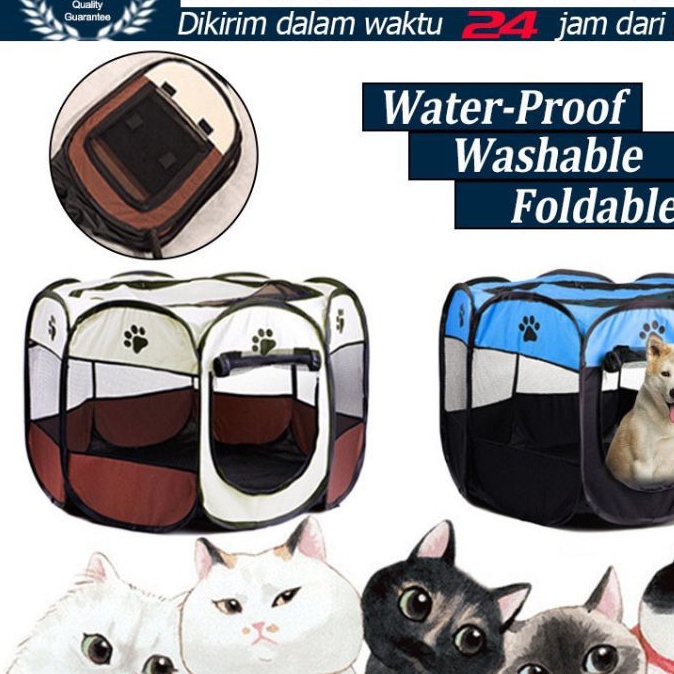 SH8 Pagar Tenda Lipat Portabel dengan 8 Panel untuk Anjing / Kucing Kandang Lipat Hewan Bahan Kain Dibawa-bawa Pet Cage Portable Tent Folding