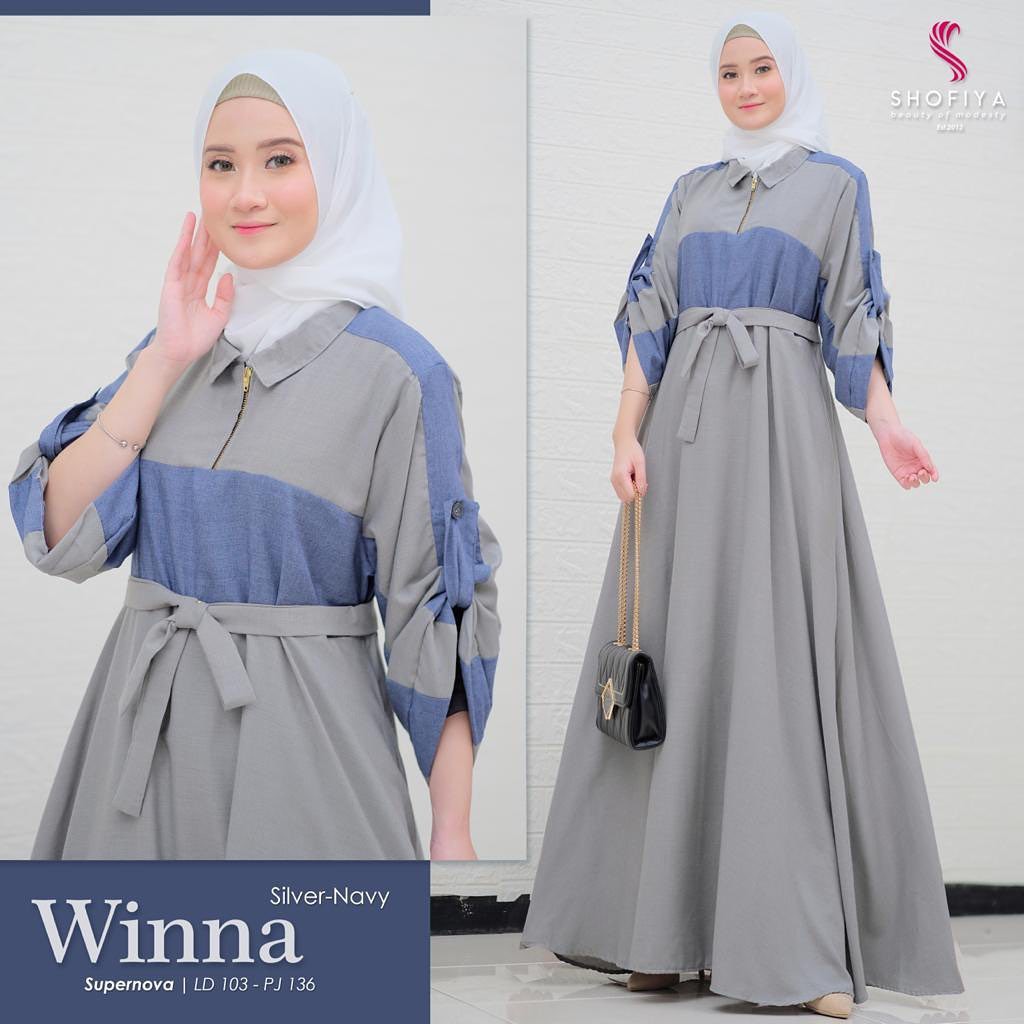 DISKON WINNA DRESS - dress wanita terbaru / gamis terlaris / dress muslim / casuall dress / dress terlaris