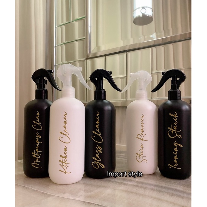 botol doff n24 GOLD CHIC hitam putih SPRAY 500ml . aesthetic bottle refill laundry room tempat serbaguna estetik