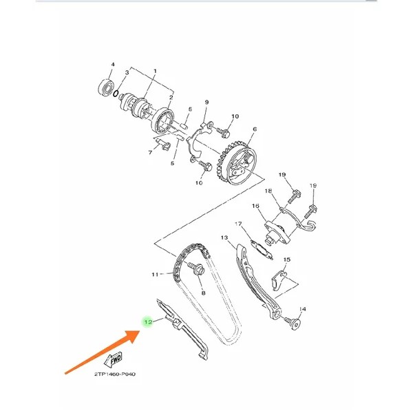 KARET LIDAH BUSUR TENSIONER BAGIAN BAWAH VIXION NEW LED BK8 NVL NVA ADVANCE ORIGINAL 1PA-E2231-00