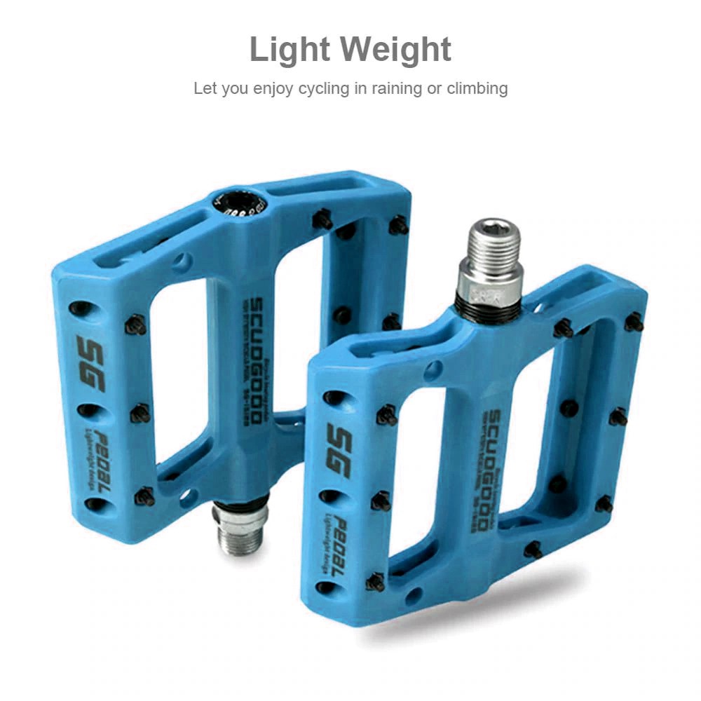SCUDGOOD Pedal Sepeda MTB Mountain Bike Ultralight Nylon Fiber - SG-1512B - Blue