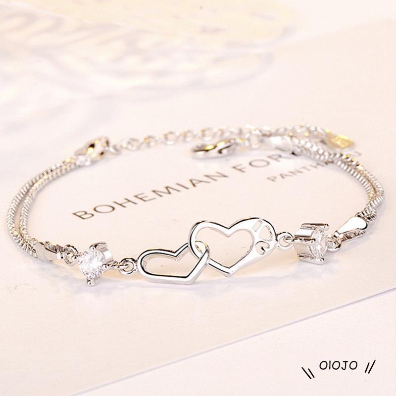 Korea Gelang Fashion Ganda Cinta Hati Bangle Wanita Perhiasan Aksesoris - ol