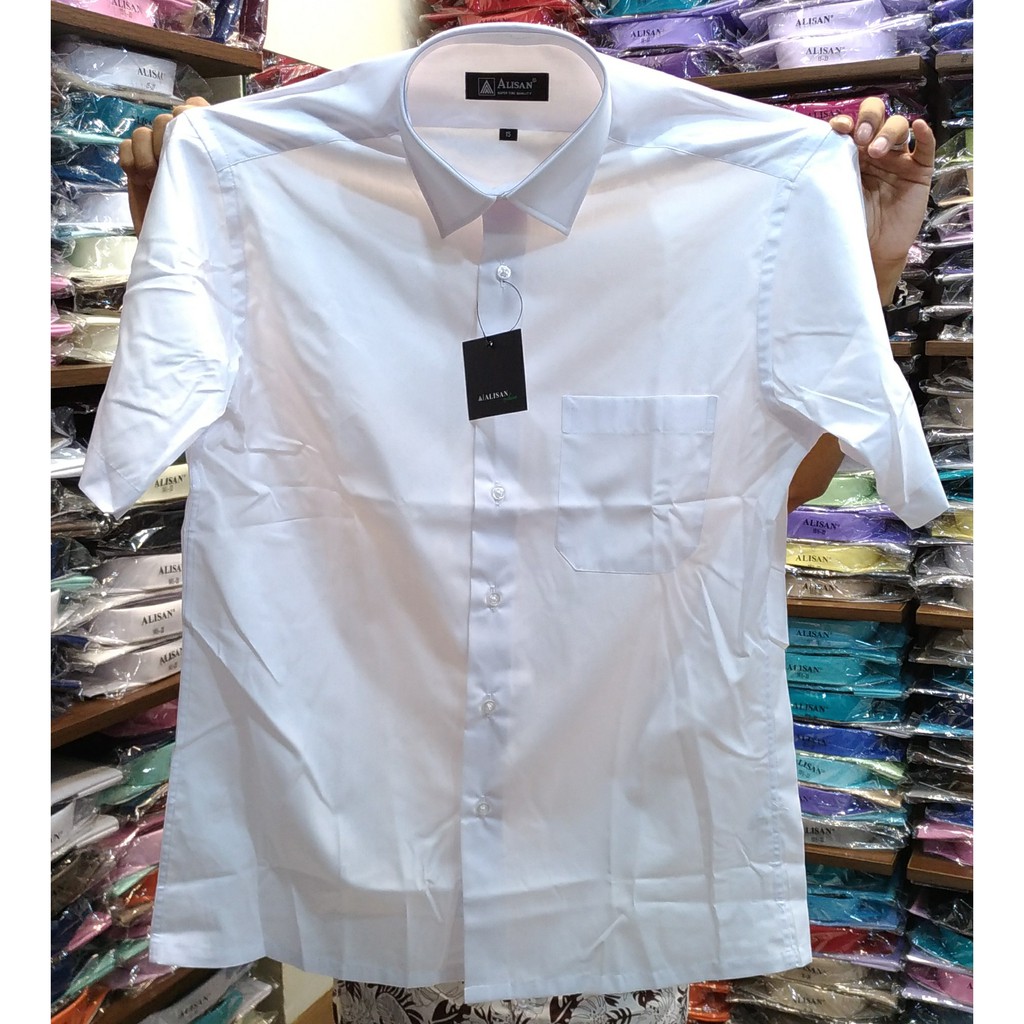 Kemeja Alisan Reguler Pendek  Polos Big Size