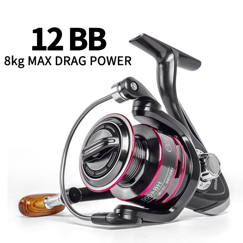 12bb 8kg Drag Power Fishing Reel / Penggulung Senar Pancing Metal Kecepatan Tinggi