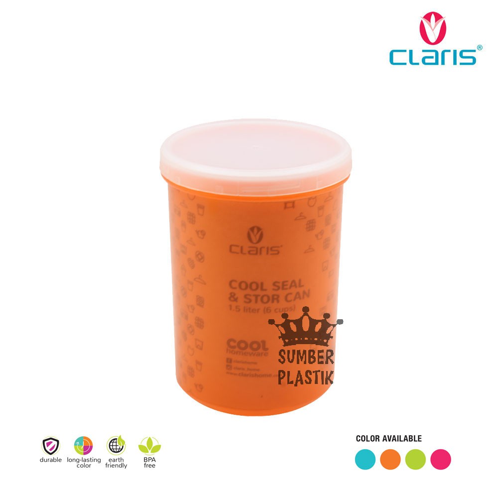 Toples Claris SealNStor Can 1934 wadah serbaguna toples 1500ML