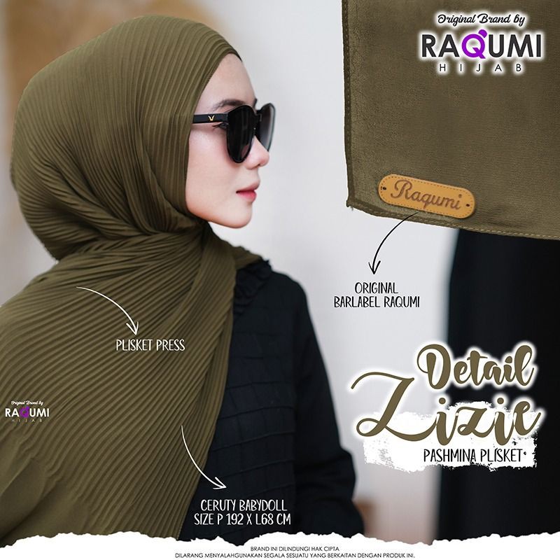 ZIZIE ORIGINAL RAQUMI HIJAB | PASHMINA RAQUMI | PASHMINA LIPIT | PASHMINA CERUTY