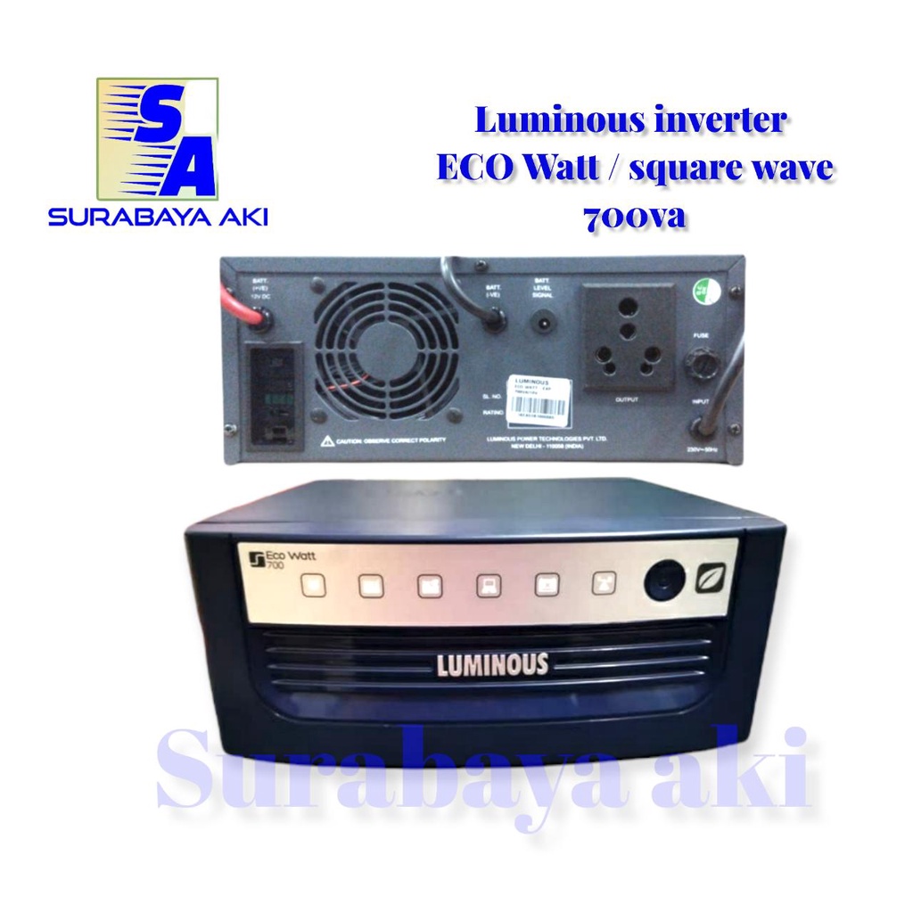 LUMINOUS INVERTER SQUARE WAVE UPS ECO WATT 700VA  500W  12V ECOWATT 700 VA