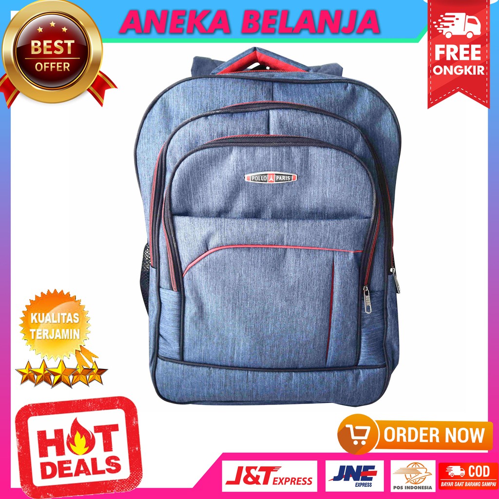 Ready Stock Tas Punggung Kece Berkualitas Model Cordura Navy Ekonomis Tas Sekolah Kuliah Kerja Keren