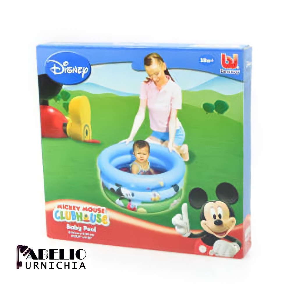 Bestway Kolam Renang Bayi Mickey Mouse / kolam renang mainan bayi / kolam renang bermain anak / 3-RING PADDING POOL MICKEY 70X30 BLU