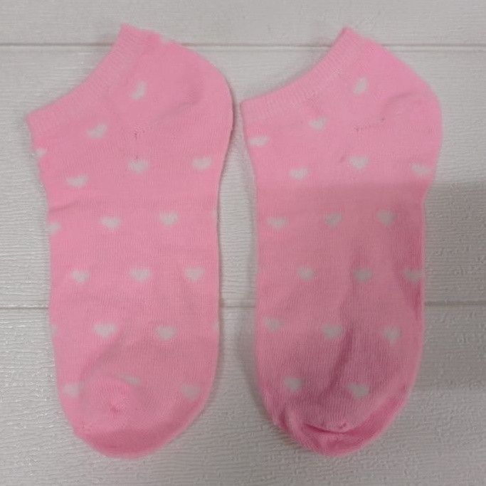 ❤️GTB❤️ Kaos Kaki Pendek Semata Kaki Ankle Cute Short Socks Kaos Kaki Polos-LOVE PINK