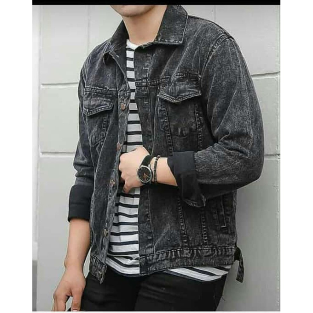 JAKET LEVI PRIA JEANS DENIM SNOWBLACK PREMIUM QUALITY