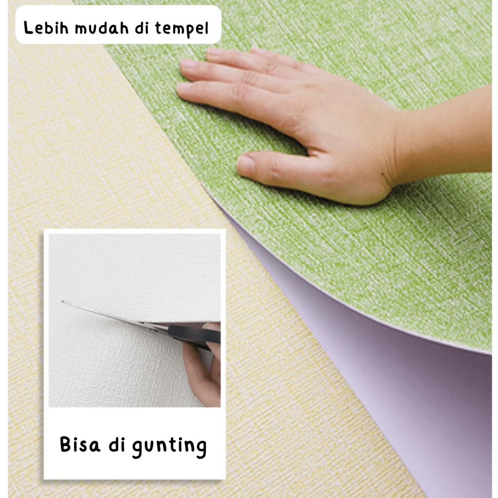 Wallpaper Linen Roll Sticker Dinding Foam 50cm x 300cm Tahan Air Api Dekorasi Rumah Kamar Satu7an WP05 - WP06 - WP07