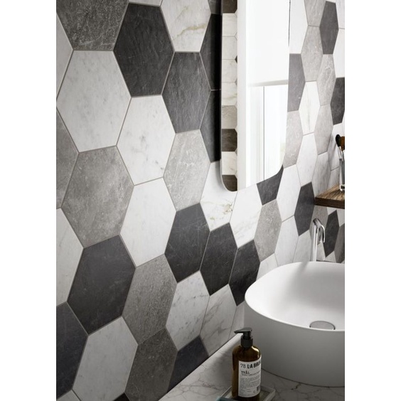 Keramik Hexagonal Roman dTravessa d Travessa Series 34x39 - Light