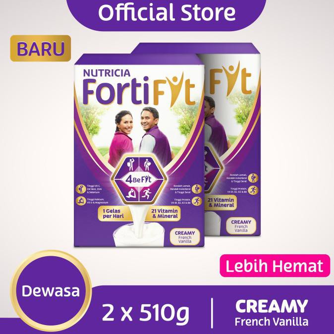 

[[BISA COD]] Paket 2 - Nutricia Fortifit Creamy French Vanila Susu Dewasa 510GR TERJAMIN Kode 1447