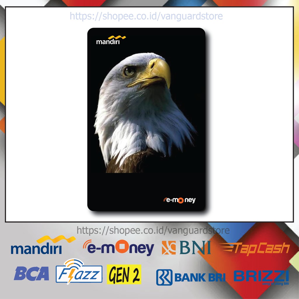 KARTU E MONEY E TOLL BURUNG ELANG ANIMAL 14 EMONEY MANDIRI FLAZZ BCA BNI TAPCASH BRIZZI BRI - 1 SISI