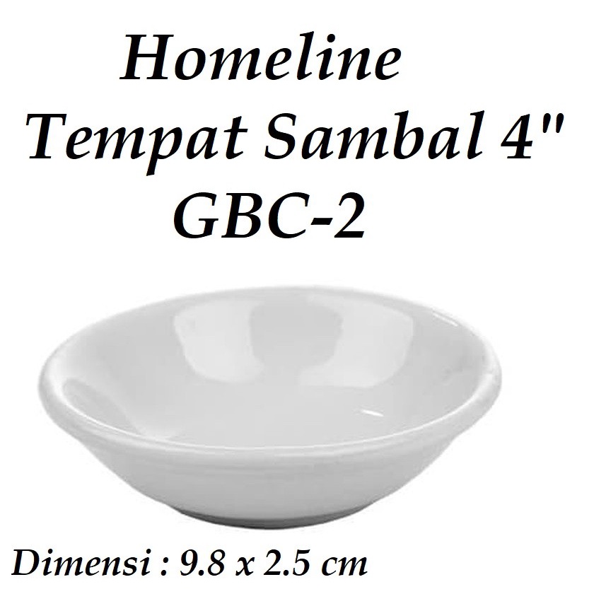 Piring Tempat Saos Kecap Sambal Bulat Keramik Homeline 4 Inch GBC-2