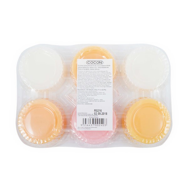 [HALAL] Cocon Mango, Lychee Passion Fruit Strawberry, Orange Pudding with Nata De Coco (6 cups x 80gr)