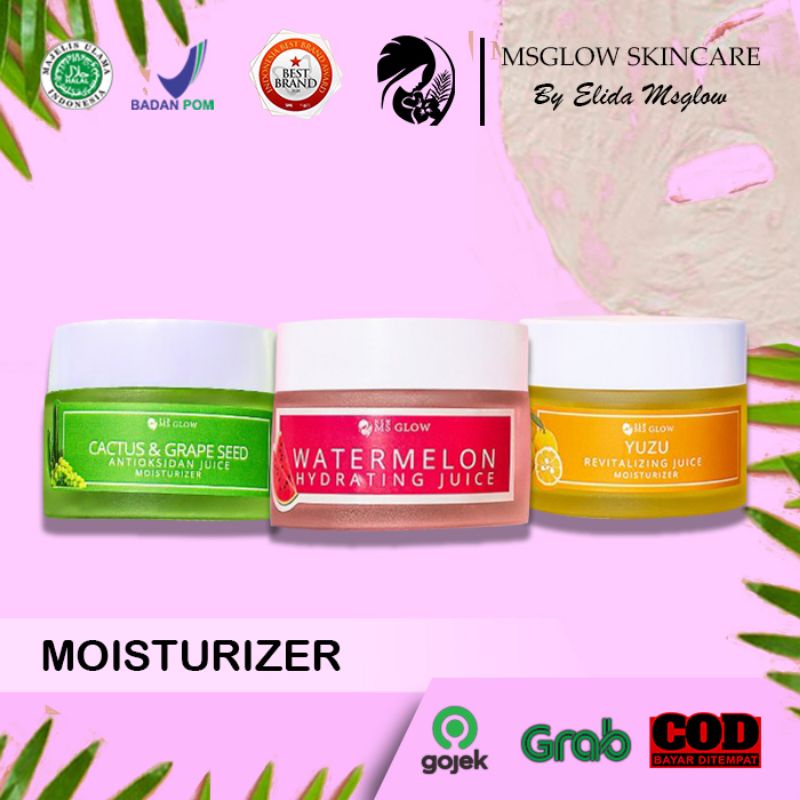 Juice Moisturizer Ms Glow |Watermelon| Cactus&Grape speed|Yuzu| BPOM|100 % ORIGINAL