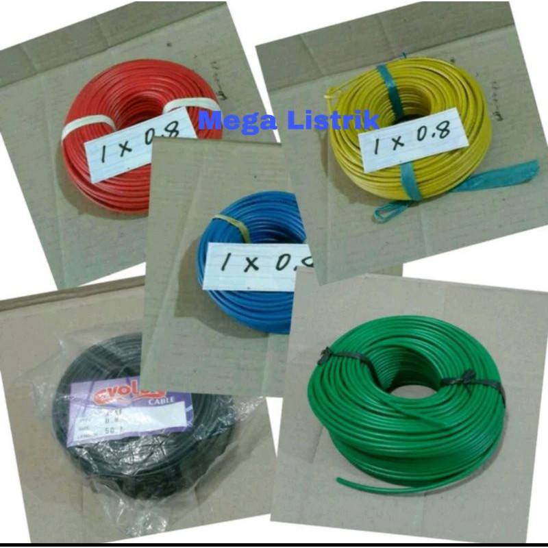 kabel motor kabel kecil kabel tunggal 1x0.8 warna serabut
