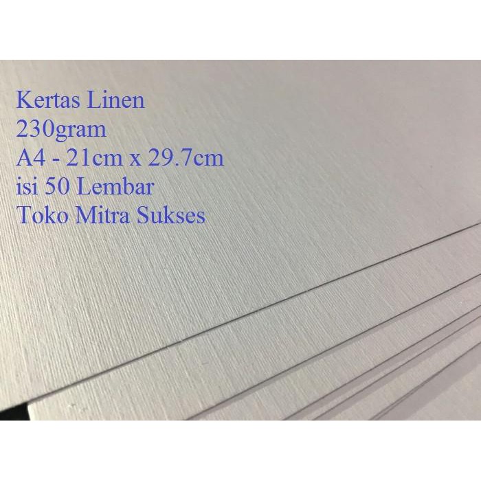 Kertas / Kertas Linen Jepang 230 Gram A4 Isi 50 Lembar