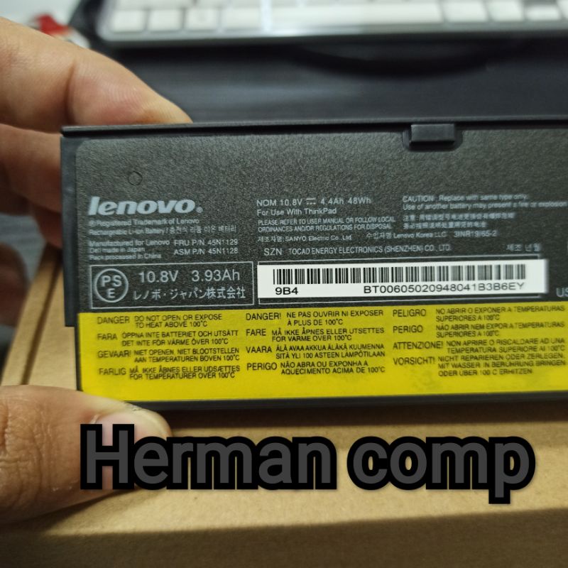 Original Baterai Lenovo ThinkPad L450 L460 T440 T440S X240 X250 Series 68+