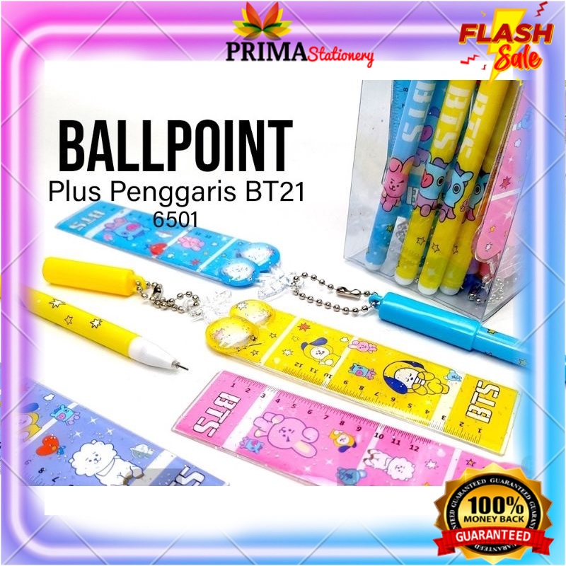 

BALLPOINT, BOLPEN, POLPEN, PULPEN, PENA Pulpen BTS gantung penggaris BT12 Murah