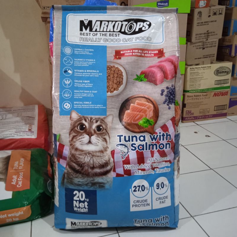 Makanan Kucing Markotops Tuna with Salmon 20kg / Markotop Tuna Salmon 20 kg