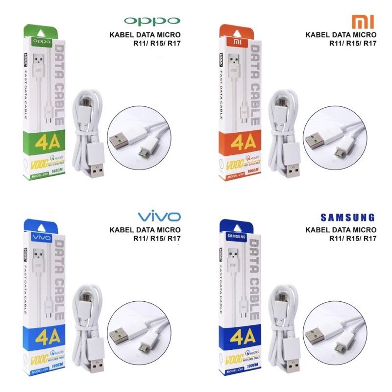 KABEL DATA BRANDED C60 BISA UNTUK REALME OPPO VIVO XIAOMI SAMSUNG MICRO USB ORIGINAL FAST CHARGING VOOC