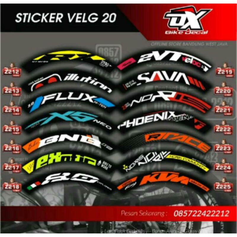 stiker velg sepedah lipat pacific sticker velg Isi 6 pisc sudh laminasy anti luntur