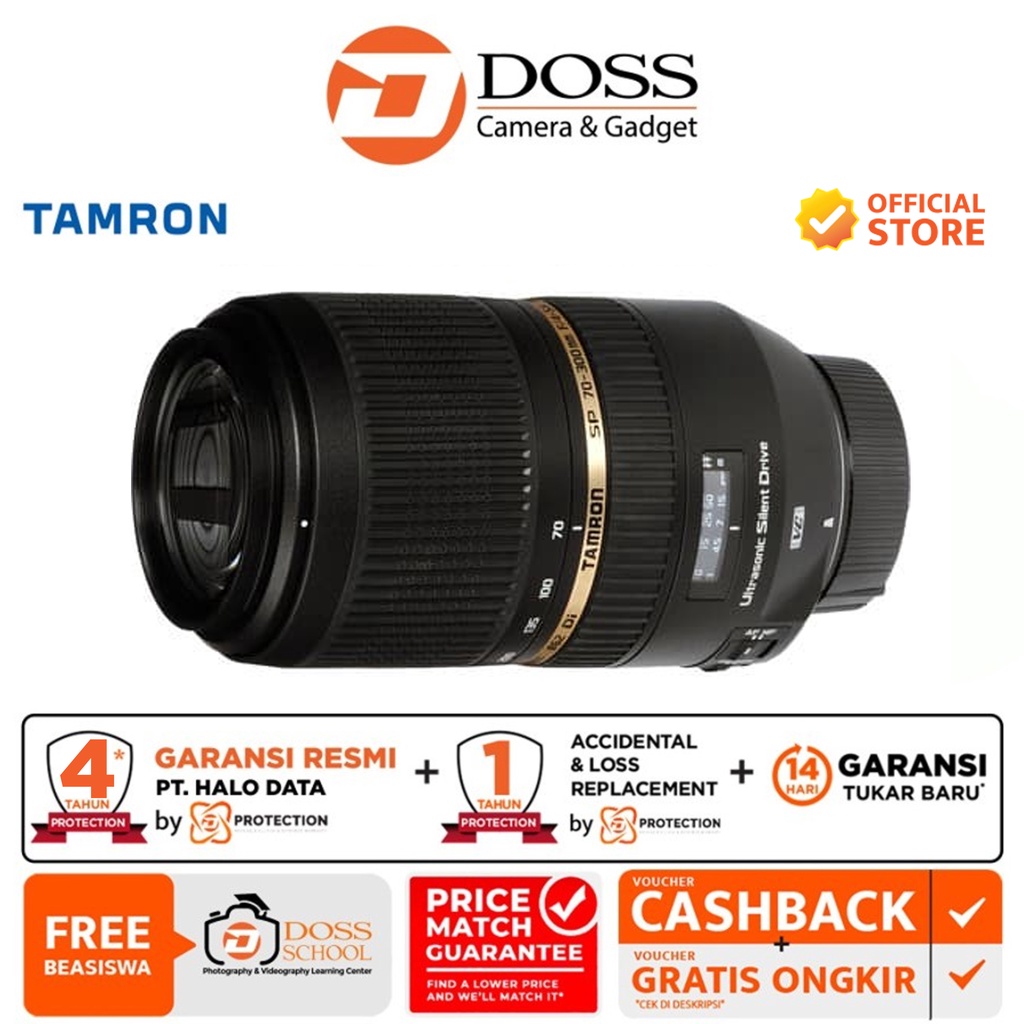 Tamron 70-300mm f/4-5.6 Di VC USD for (Canon/Nikon) - lensa Tamron 70-300mm