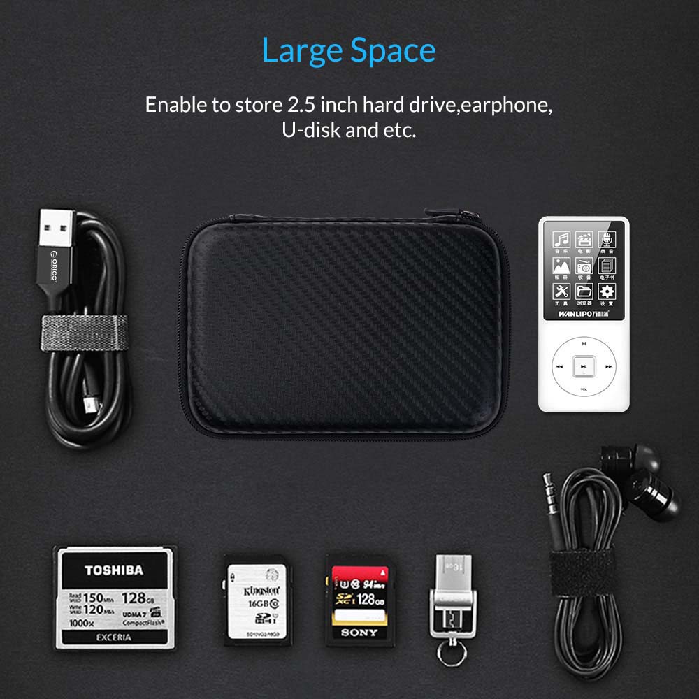 BISA COD Taffware Kotak Penyimpanan Harddisk HDD Protective EVA Case 2.5 Inch - C6963 - Black