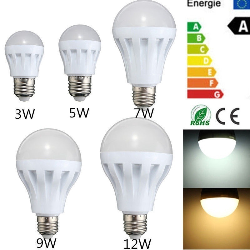 E27 LED Light Bulb,Energy Saving Light Lamps,Cold &amp; Warm White 3W 5W 7W 9W 12W 15W Globe Bulb Light