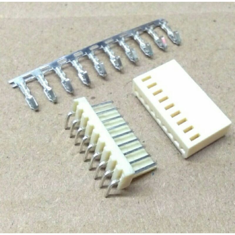 Konektor Connector 9 pin RA White housing 9pin 9p Kaki Bengkok 2.54mm